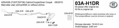 Simons-pakoputkisto BMW F32/F33/F36 420i/428i -03A-H1DR_109