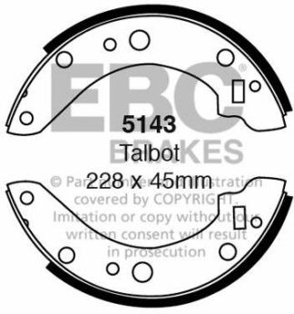 EBC brake shoe 5143- jarrukenkäsarja EBC-jarrupalat