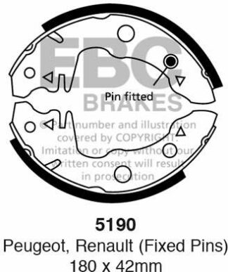 EBC brake shoe 5190- jarrukenkäsarja EBC-jarrupalat