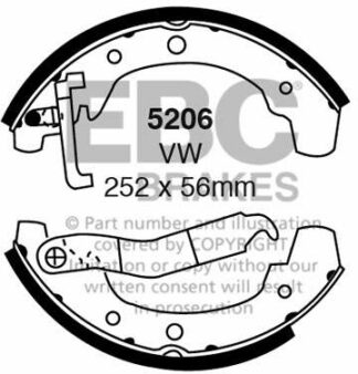 EBC brake shoe 5206- jarrukenkäsarja EBC-jarrupalat