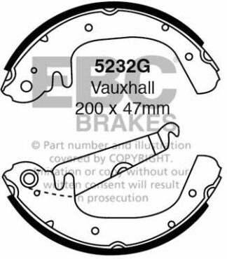 EBC brake shoe 5232G- jarrukenkäsarja EBC-jarrupalat