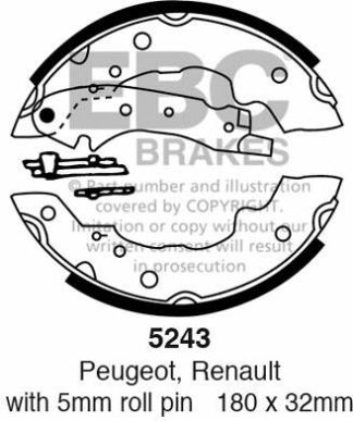 EBC brake shoe 5243- jarrukenkäsarja EBC-jarrupalat