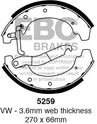 EBC brake shoe 5259- jarrukenkäsarja EBC-jarrupalat