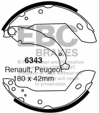 EBC brake shoe 6343- jarrukenkäsarja EBC-jarrupalat