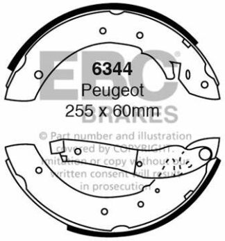 EBC brake shoe 6344- jarrukenkäsarja EBC-jarrupalat