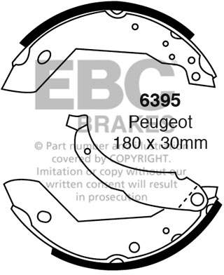 EBC brake shoe 6395- jarrukenkäsarja EBC-jarrupalat