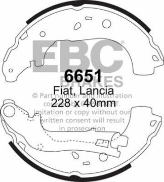 EBC brake shoe 6651- jarrukenkäsarja EBC-jarrupalat