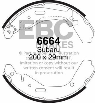 EBC brake shoe 6664- jarrukenkäsarja EBC-jarrupalat