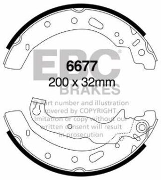 EBC brake shoe 6677- jarrukenkäsarja EBC-jarrupalat