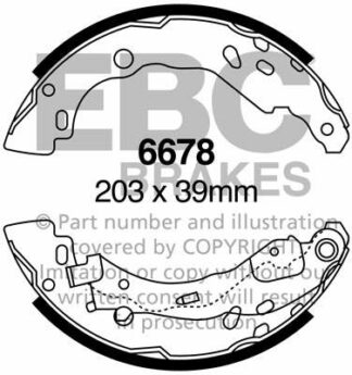 EBC brake shoe 6678- jarrukenkäsarja EBC-jarrupalat