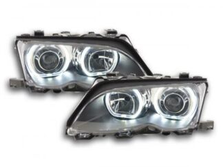 Angel eyes -ajovalot BMW serie 3 E46 vm. 01-03 musta Ajovalot