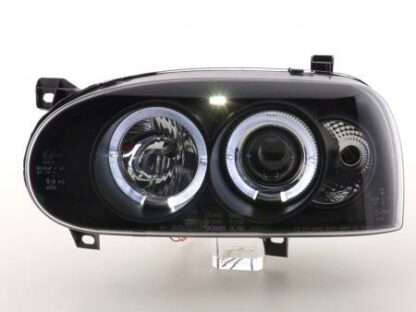 Angel eyes -ajovalot VW Golf 3 type 1HXO 1 EXO vm. 91-97 musta Ajovalot 2