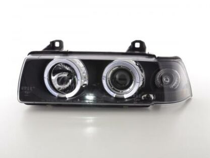 Angel eyes -ajovalot BMW serie 3 saloon type E36 vm. 92-98 musta Ajovalot 2