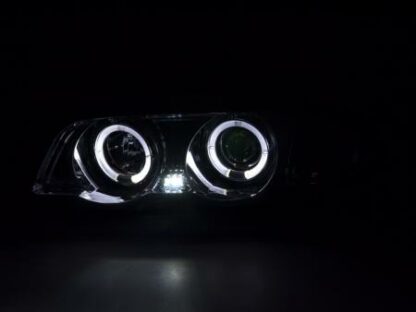 Angel eyes -ajovalot BMW serie 3 saloon type E46 vm. 98-01 kromi Ajovalot 3