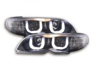 Angel eyes -ajovalot BMW serie 3 E46 saloon/Touring vm. 02-05 musta Ajovalot