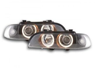 Angel eyes -ajovalot BMW serie 5 type E39 vm. 95-00 musta Ajovalot