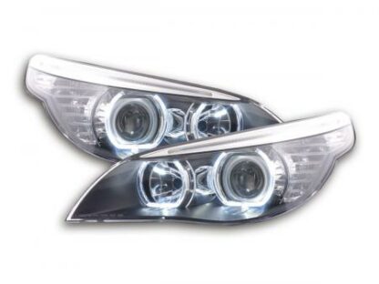 Angel eyes -ajovalot LED BMW serie 5 E60/E61 vm. 2003-2006 musta Ajovalot