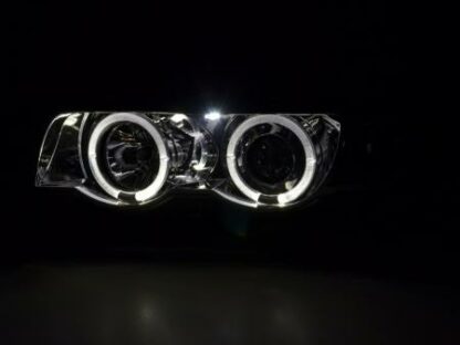 Angel eyes -ajovalot BMW serie 7 type E38 vm. 99-02 kromi Ajovalot 3