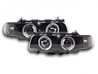 Angel eyes -ajovalot BMW serie 7 type E38 vm. 99-02 musta Ajovalot