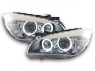 Angel eyes -ajovalot LED BMW X1 E84 vm. 09-12 musta Ajovalot