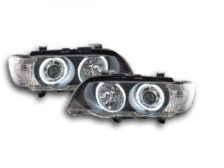 Angel eyes -ajovalot LED BMW X5 E53 vm. 00-03 musta Ajovalot