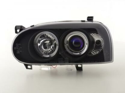 Angel eyes -ajovalot VW Golf 3 type 1HXO 1 EXO vm. 91-97 musta Ajovalot 4