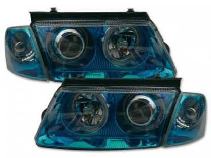 Angel eyes -ajovalot VW Passat type 3B vm. 97-00 sininen/kromi Ajovalot
