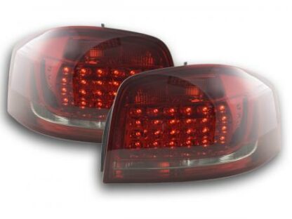 LED-takavalot Audi A3 3doors (8P) vm. 2010-2012 punainen/musta Takavalot