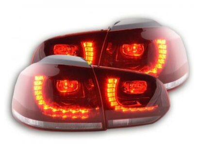 LED-takavalot VW Golf 6 type 1K vm. 2008-2012 punainen/kirkas GTI-Look Takavalot