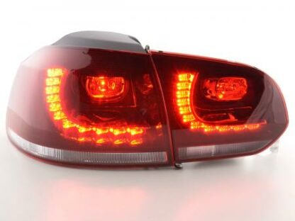 LED-takavalot VW Golf 6 type 1K vm. 2008-2012 punainen/kirkas GTI-Look Takavalot 3