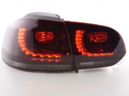 LED-takavalot VW Golf 6 type 1K vm. 2008-2012 punainen/musta GTI-Look Takavalot