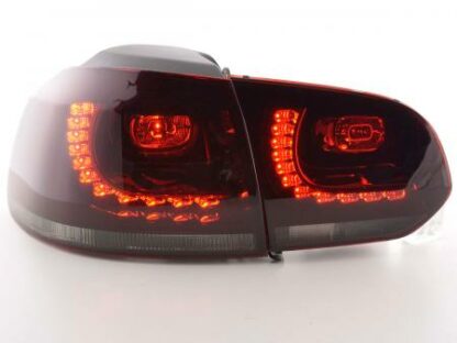 LED-takavalot VW Golf 6 type 1K vm. 2008-2012 punainen/musta GTI-Look Takavalot 2