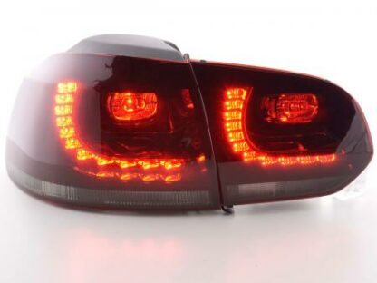 LED-takavalot VW Golf 6 type 1K vm. 2008-2012 punainen/musta GTI-Look Takavalot 3