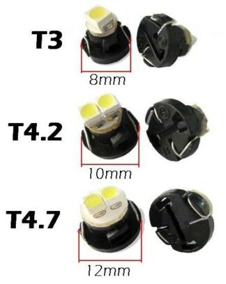 T3, T4.2, T4.7 -LED-polttimot LED-polttimot, -nauhat ja kannat