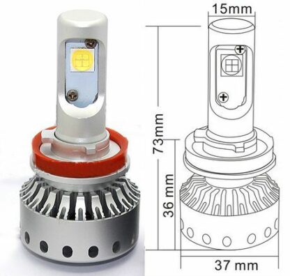 LED-polttimosarja ajovaloihin-H8 / H11 LED-polttimot, -nauhat ja kannat