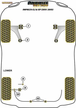Powerflex Black -puslasarja – Subaru Impreza Turbo inc. WRX, STi & XV GJ,GP (2011-2015) Powerflex-polyuretaanipuslat