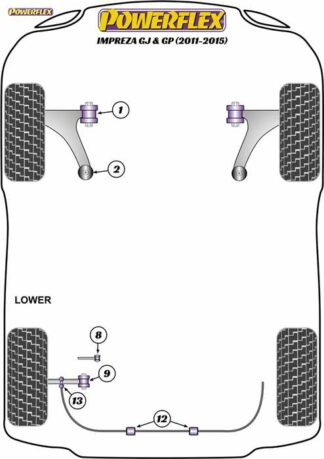 Powerflex Road -puslasarja – Subaru Impreza Turbo inc. WRX, STi & XV GJ,GP (2011-2015) Powerflex-polyuretaanipuslat