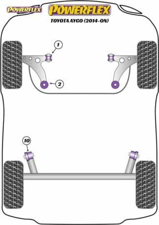 Powerflex Road -puslasarja – Toyota Aygo (2014 – ON) Powerflex-polyuretaanipuslat