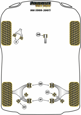 Powerflex Black -puslasarjat - Alfa Romeo 166 (1999-2007)