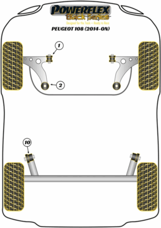 Powerflex Black -puslasarjat - Peugeot 108 (2014-ON)