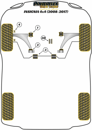 Powerflex Black -puslasarjat - Vauxhall / Opel Insignia 4x4 inc VXR (2008 - 2017)
