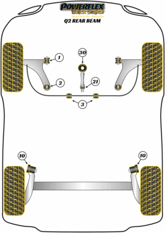 Powerflex Black -puslasarjat - Audi Q2 2WD REAR BEAM