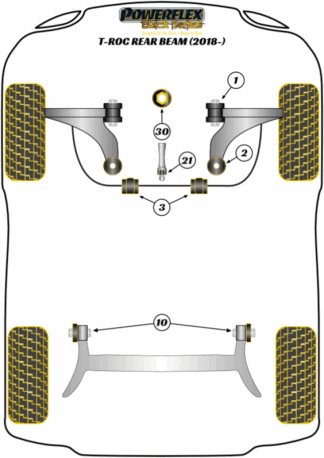Powerflex Black -puslasarjat - Volkswagen T-Roc FWD Rear Beam (2018 on)