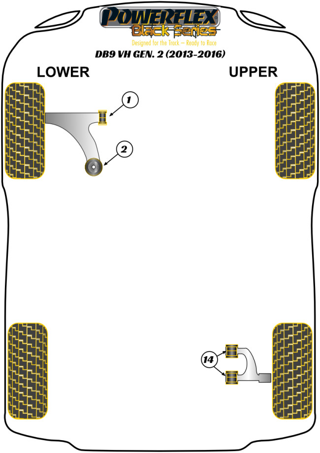 Powerflex Black -puslasarjat – Aston Martin DB9 (2013-2016) Powerflex Black -puslasarjat - Aston Martin DB9 (2013-2016)