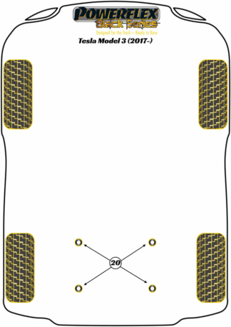 Powerflex Black -puslasarjat - Tesla Model 3 (2017 - 2023)