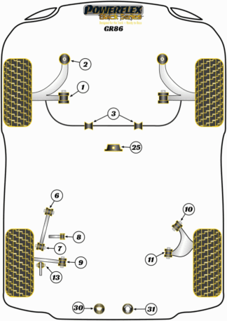 Powerflex Black -puslasarjat - Toyota GR 86 (2021 on)