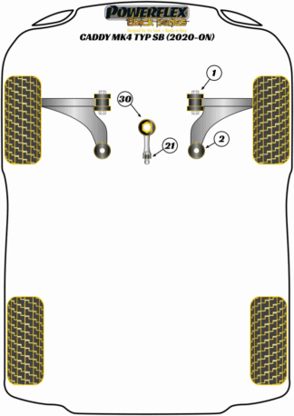 Powerflex Black -puslasarjat - Volkswagen Caddy MK4 Typ SB (2020-ON)