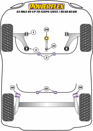 Powerflex Road -puslasarjat – Audi A3 MK3 8V up to 125PS (2013 – 2020) Rear Beam Powerflex Road -puslasarjat - Audi A3 MK3 8V up to 125PS (2013 - 2020) Rear Beam