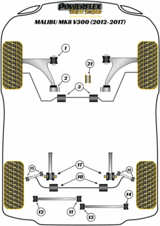 Powerflex Black -puslasarjat - Chevrolet Malibu MK8 V300 (2012 - 2017)
