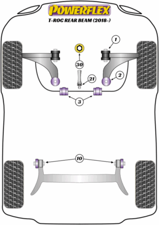 Powerflex Road -puslasarjat - Volkswagen T-Roc FWD Rear Beam (2018 on)